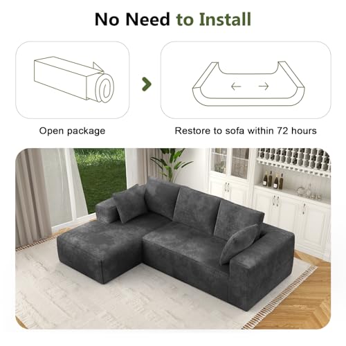 108" Modular Sectional Sofa with L-Shape Chaise, Upholstered Couches for Living Room with Deep Seat, No Assembly Required