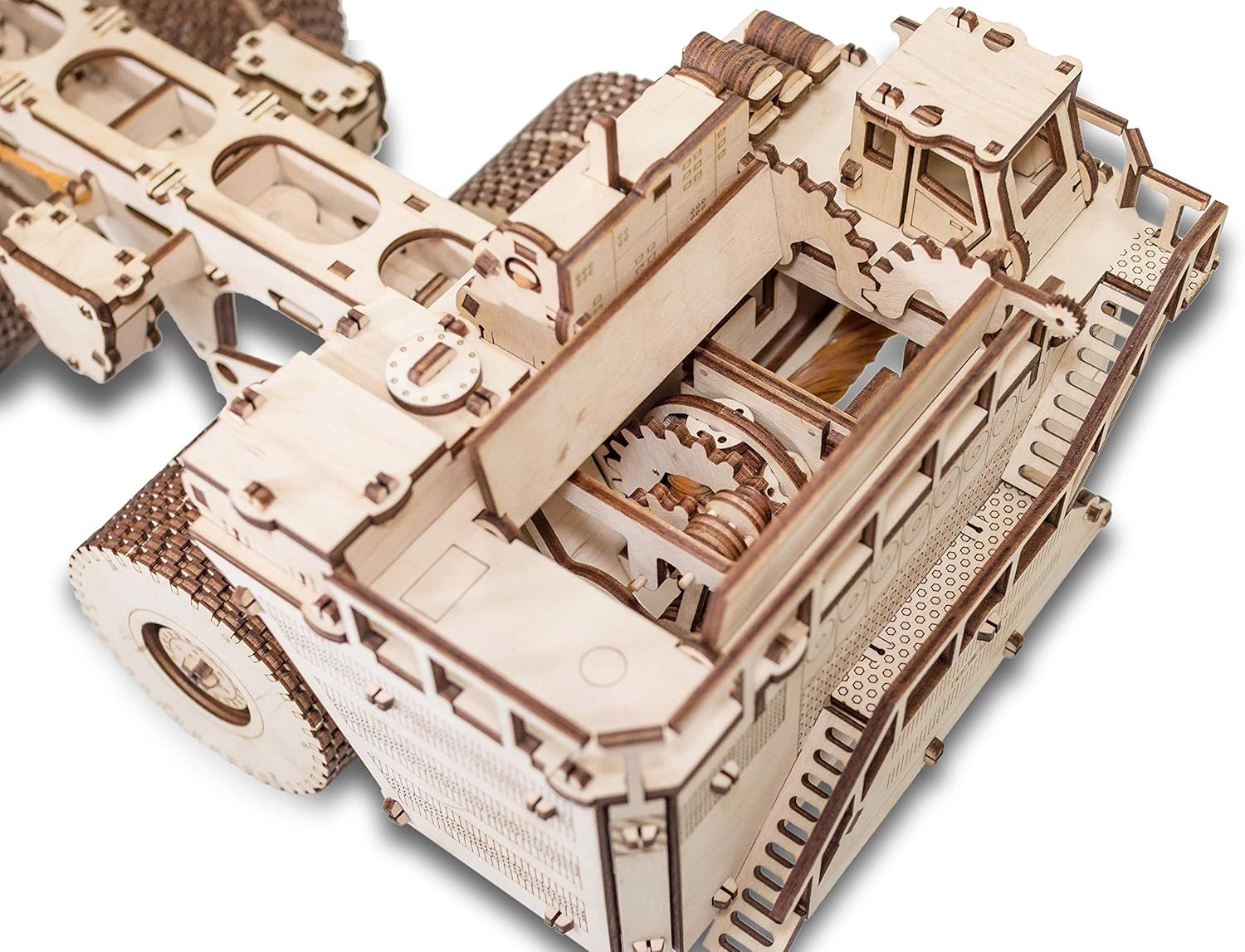 EWA Eco-Wood-Art Models 3D Puzzle for Adults and Teens - Mechanical BELAZ 75710 - Model with Rubber Band Engine - DIY Craft Set