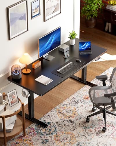 HUANUO Electric Standing Desk, 71 x 35 inch Large Height Adjustable Table, Powerful Brushless Motor, 4 Memory Preset, Sit Stand Up Desk