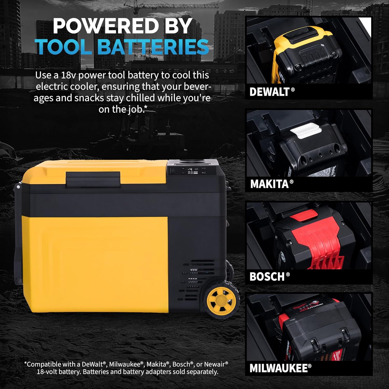 Newair 25 Qt. Portable Electric Cooler, 12v Car Mini Fridge, Hard Lunch Box for Jobsite, Workshop