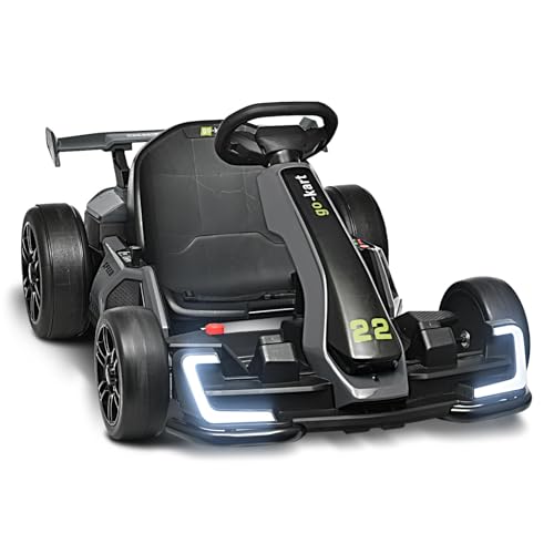 Blitzshark 24V Kids Go Kart 300W Powerful Drift Kart Electric Pedal Kart Outdoor Race Toy, with 2X150W Strong Motor, 7AH Big Battery