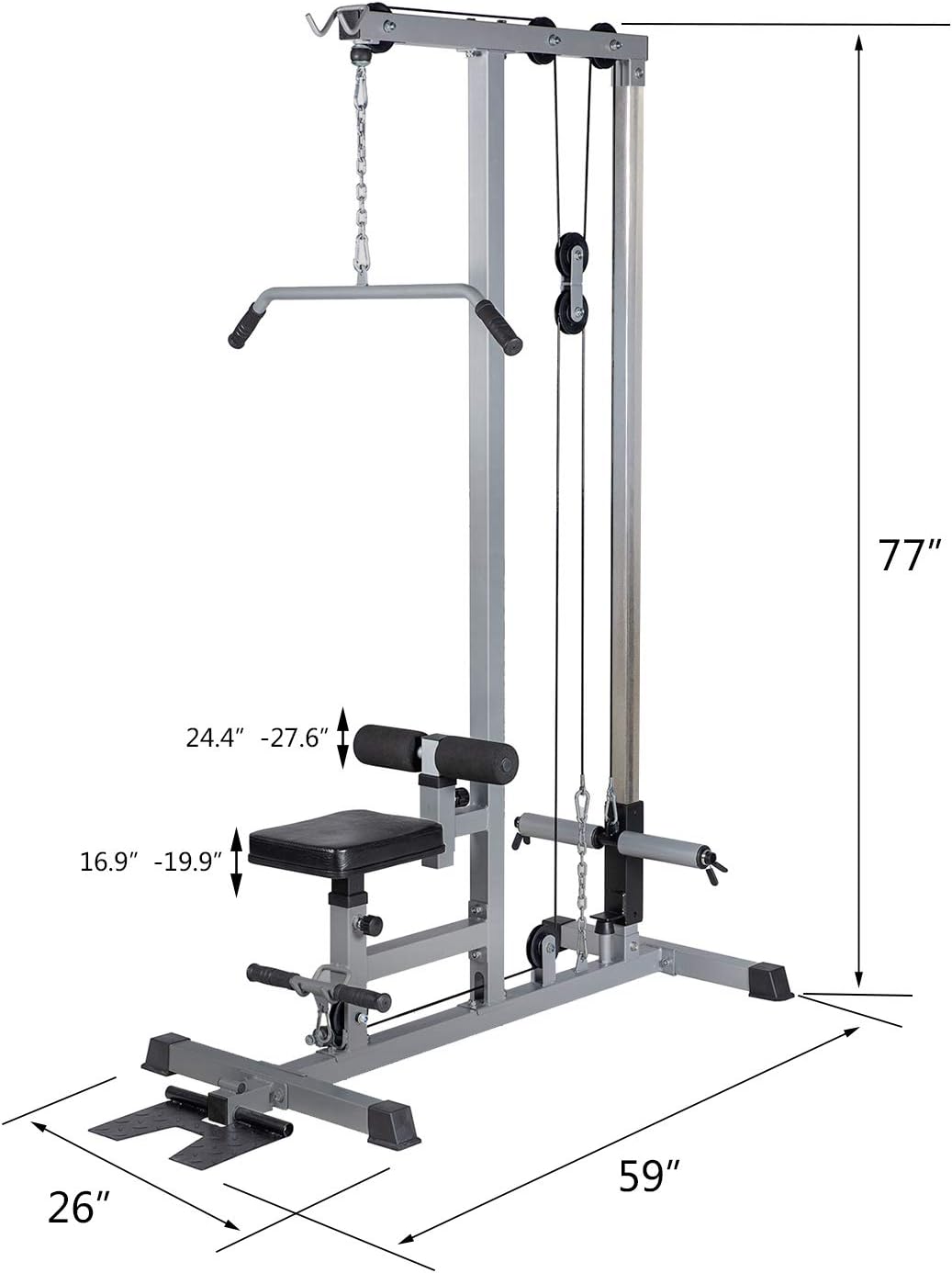 GDLF Lat Pull Down Machine Low Row Cable Fitness Exercise Body Workout Strength Training Bar Machine