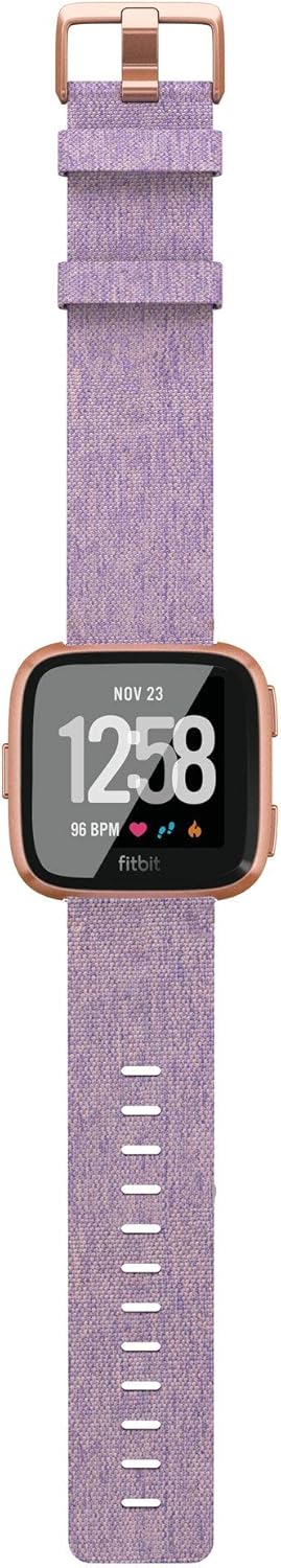 Fitbit Versa Special Edition Smartwatch with Woven Band - Lavender / Rose Gold (Renewed)