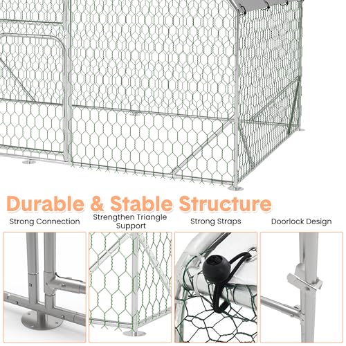 Large Metal Chicken Coop, Walk-in Poultry Cage