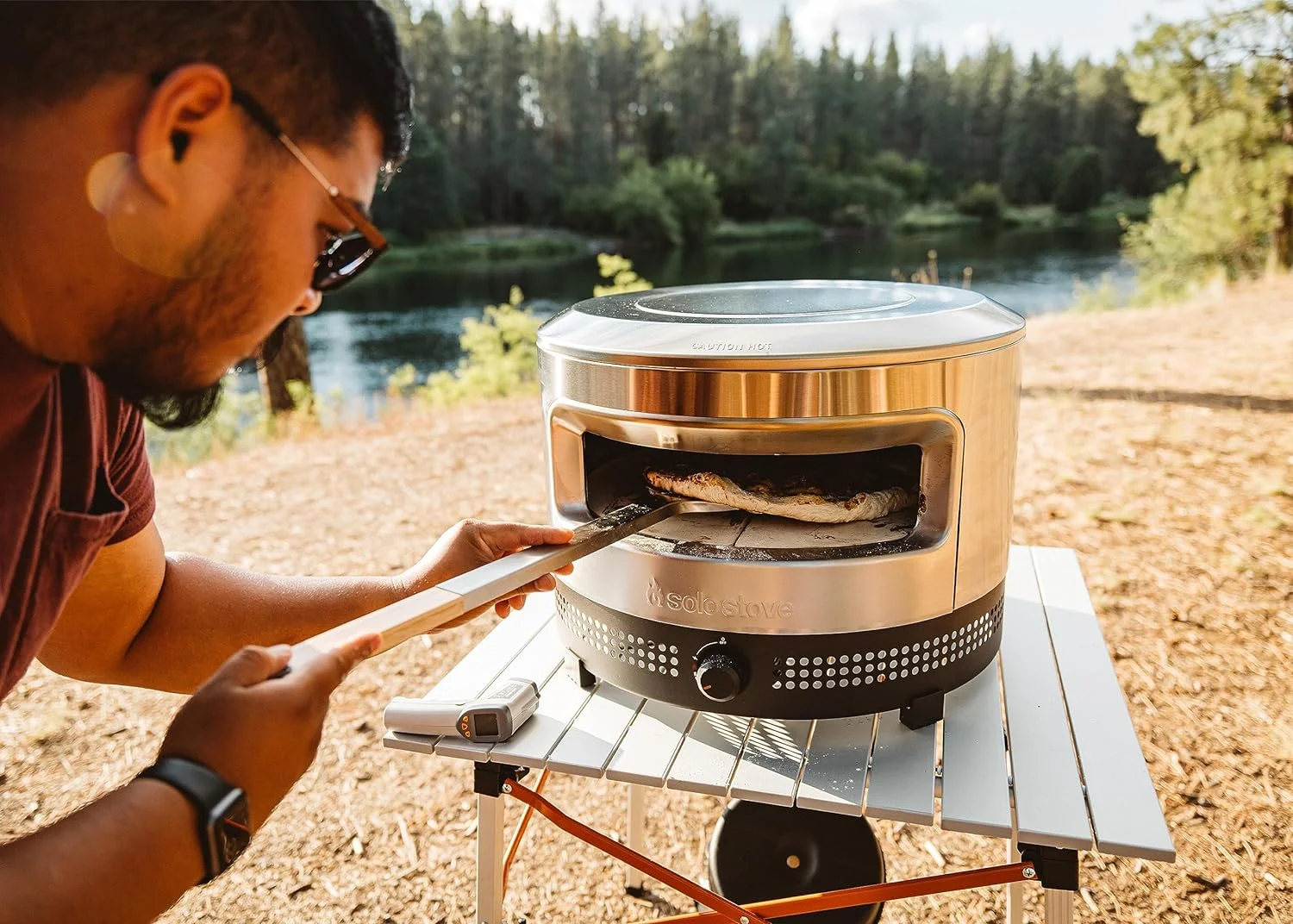 Solo Stove Pi Prime Gas Pizza Oven Outdoor | Portable, Stainless Steel Powerful Demi-Dome Heating, Cordierite Pizza Stone, Panoramic Opening