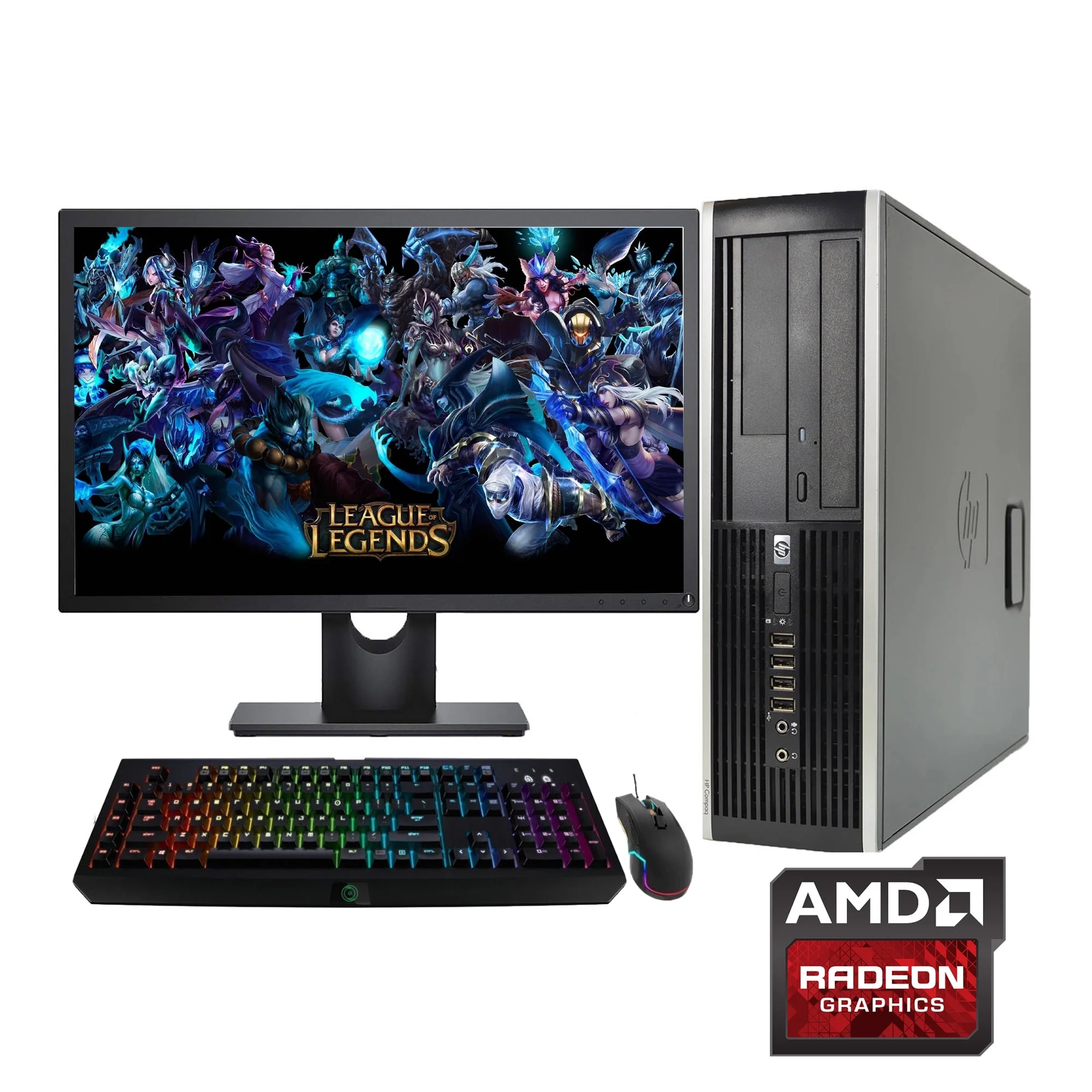 Pre-Owned HP 8200 Desktop Computer PC - Intel Quad-Core i5, 250GB HDD, 8GB DDR3 RAM, Windows 10 Pro, DVD, WIFI, 22in Monitor