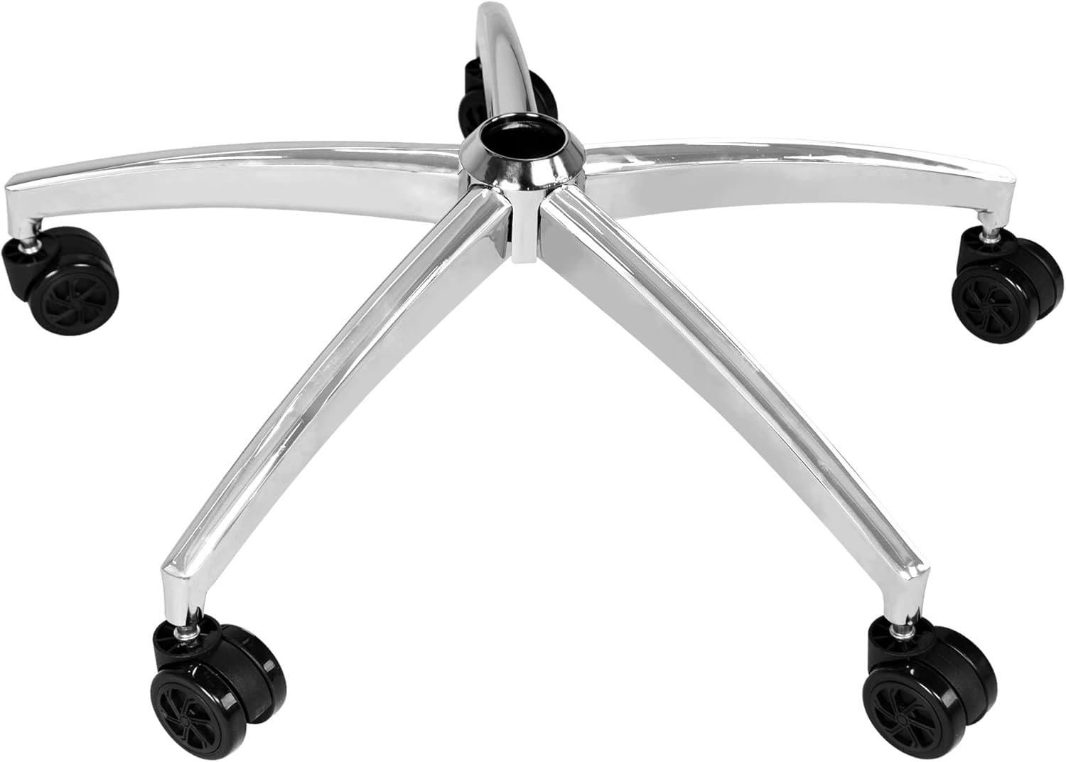 Frassie Metal Office Chair Base Replacement with 5 Casters, 28 Inch Heavy Duty Chair Base Part (Silver)