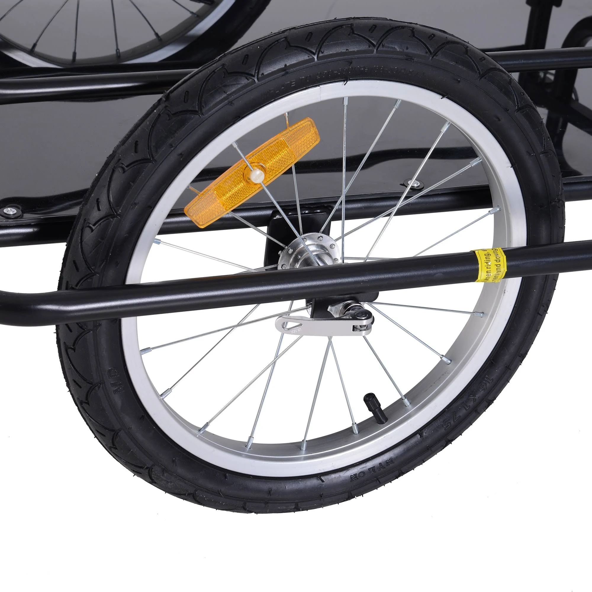 Aosom Folding Bike Cargo Trailer Cart with Seat Post Hitch (Black)