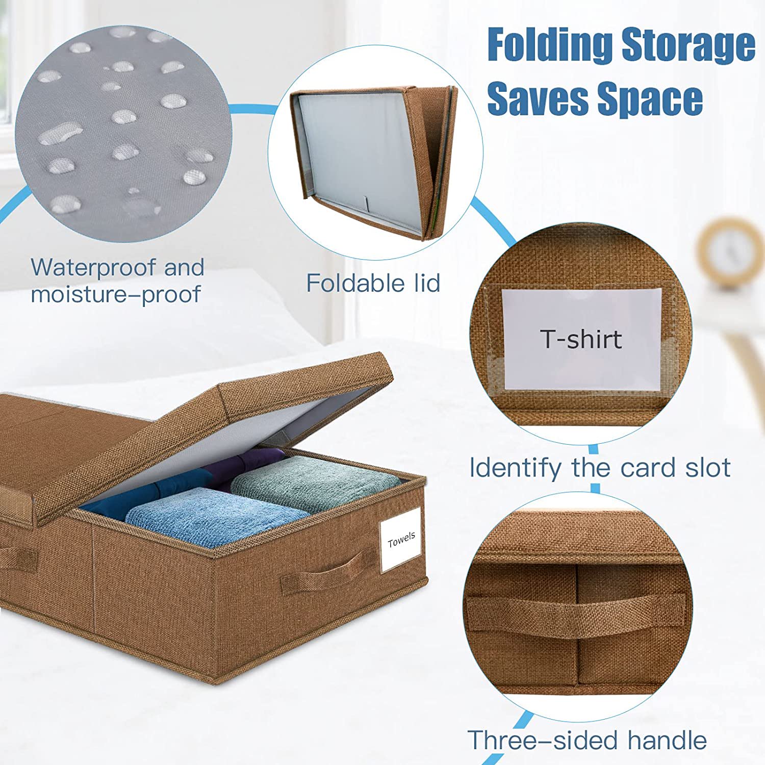dxynlzq HCOCM   Underbed Storage Containers Bin with Lids (2pcs) Large Under Bed Storage Organizer Box with Handle  Foldable Under the Storage Bags