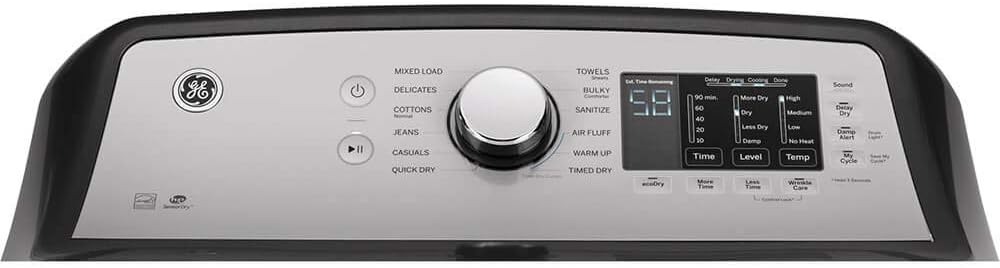 GE GTD72EBPNDG 27" Energy Star Front Load Electric Dryer with 7.4 cu. ft. Capacity Aluminized Alloy Drum and Glass Door in Diamond Gray