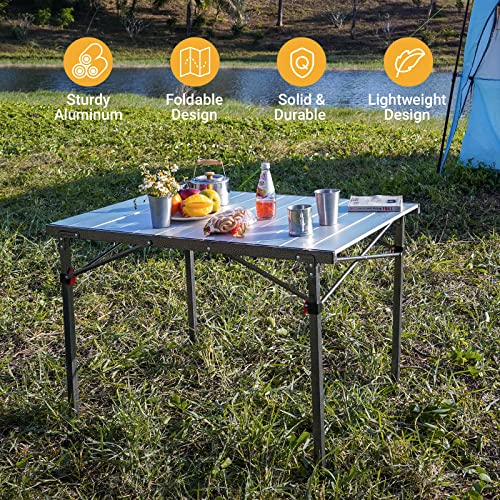 KingCamp Camping Table Folding Portable Table Aluminum Roll Up Lightweight Foldable Large Camp Table for Indoor Outdoor Picnic Backyard, 53.5"X27.5"