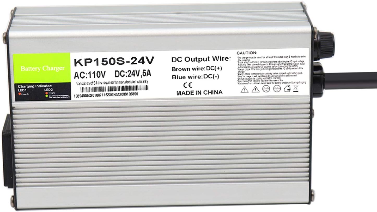24V 5A Battery Charger 3-Pin XLR for Pride, Jazzy, Drive Medical, Golden Technologies, Shoprider, Rascal, EA1065, S150 180 X-CEL