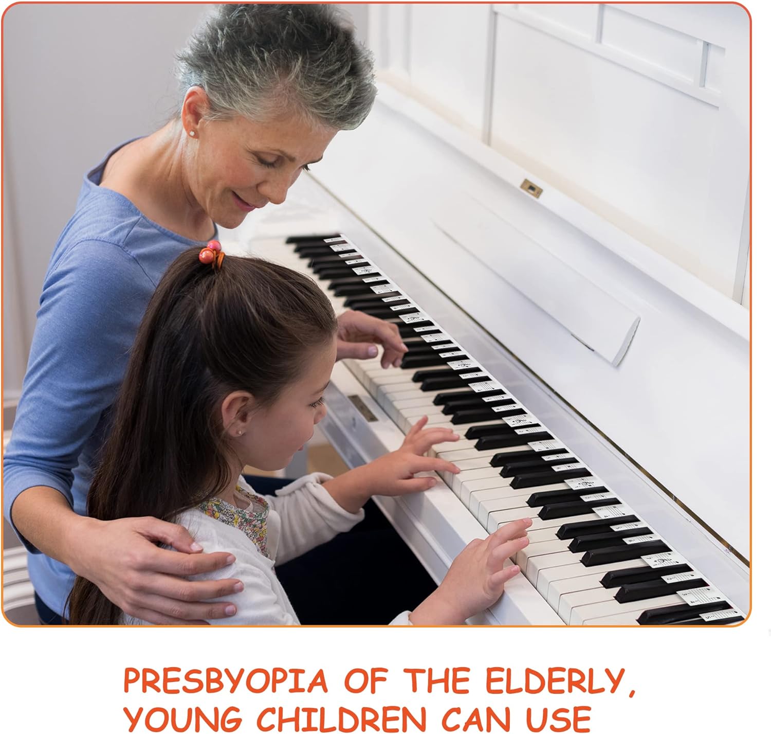 Piano Stickers for Learning Piano or Keyboard Overall Installation No Glue No Need to Cut Easy to Carry Reusable for 88 keys