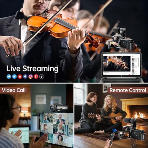 8K Video Camera Camcorder 88MP UHD WiFi Vlogging Cameras for YouTube 18X Digital Zoom IR Night Vision 3.0''Touch Screen Camera with 32GB Card