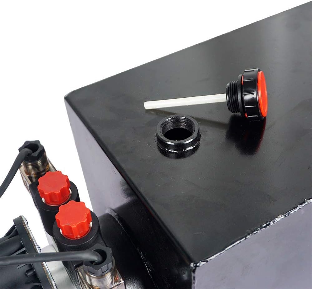 Fisters Hydraulic Power Unit 15 Quart Double Acting Hydraulic Pump DC 12V Power Unit Metal Reservoir for Dump Trailer Car Lifting