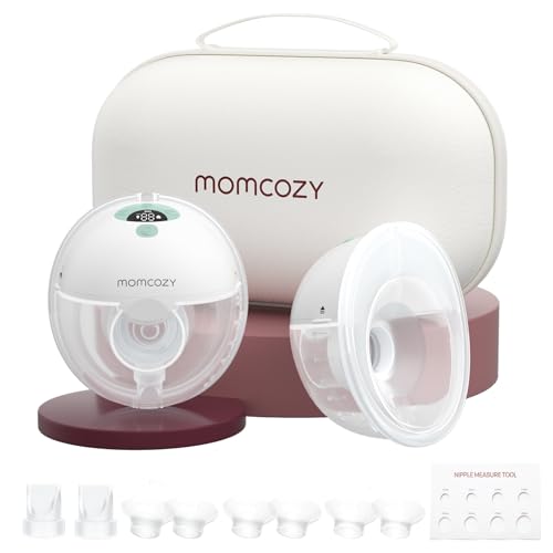 Momcozy M5 Hands-Free Wearable Breast Pump, Double-Sealed Flange for Baby-Like Comfort, 3 Modes & 9 Suction Levels, Portable Electric Pump – 24mm