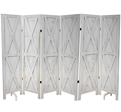 Premium Home Room Divider and Folding Privacy Screens for Partition, Wall dividers, Room Separator, Temporary Wall, Rustic Barnwood (Barnwood X)