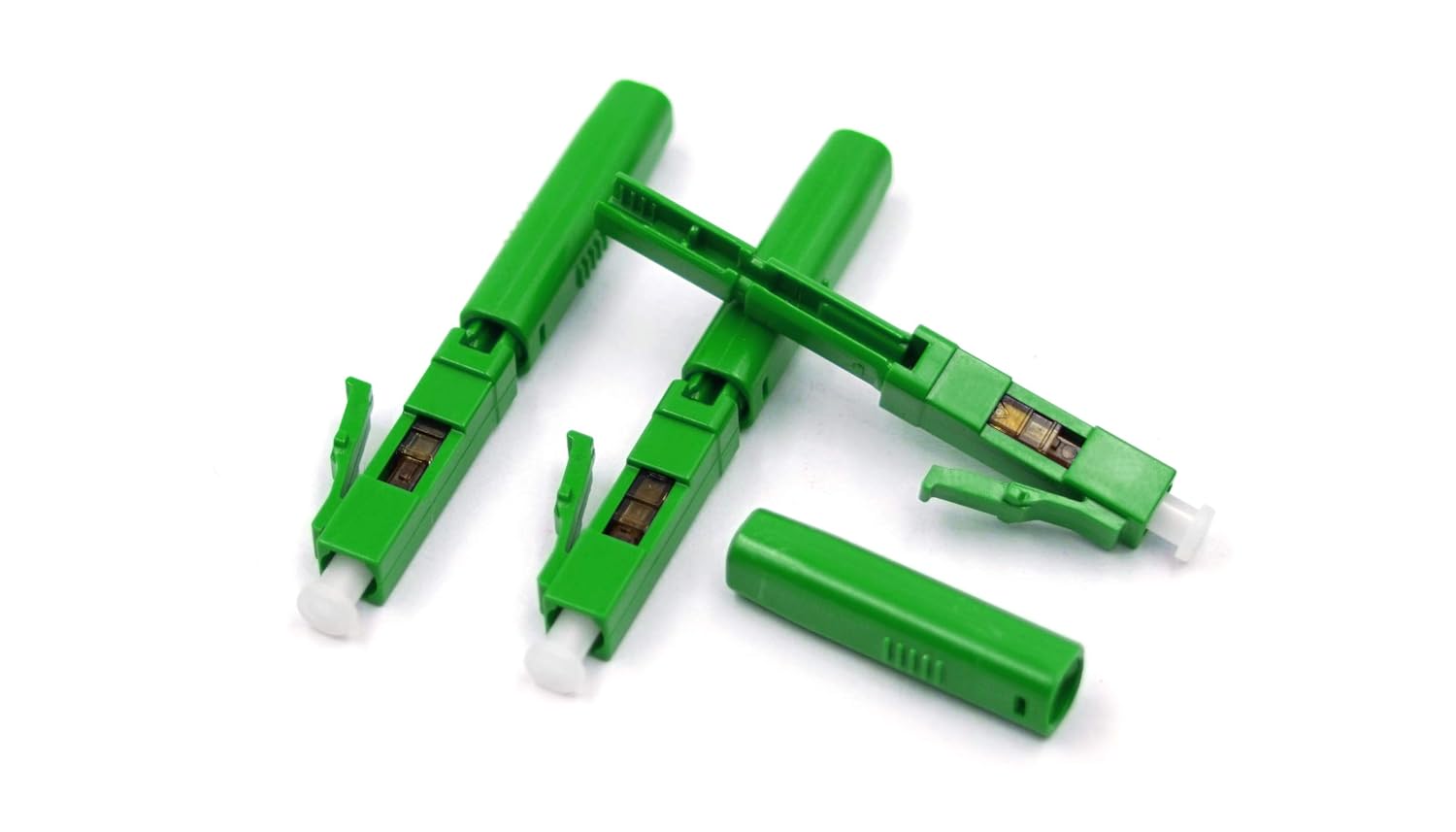 200pcs LC UPC Fiber Optic Quick Connector with Matched Tools Fiber Optic Fast Connectors Single Mode 9/125 Fiber Mechanical Connectors Adapter for