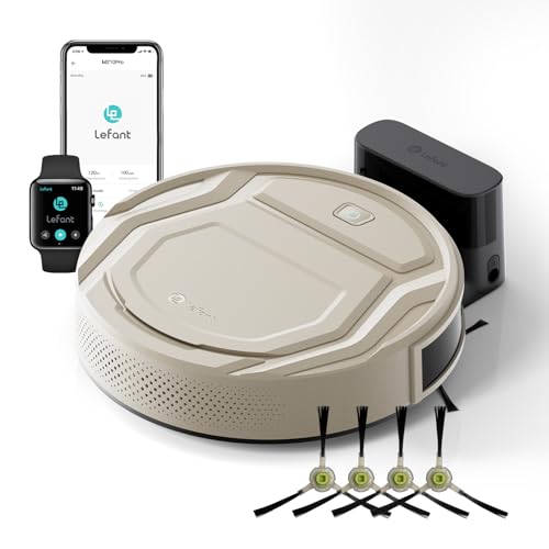 Lefant M3 Robot Vacuum, Robot Vacuum and Mop, 12000Pa Suction, Anti-Tangle Brushes, Dual Spinning Mop, Auto Mop Washing, Drying, Self-Emptying