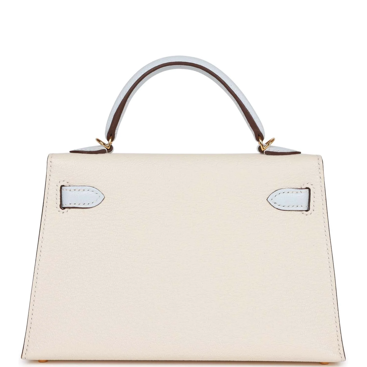 Herm&egrave;s Special Order (HSS) Kelly 20 Nata and Bleu Brume Chevre Gold Hardware