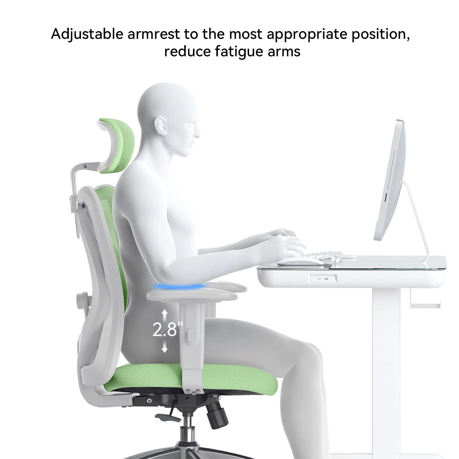 SIHOO Ergonomic Office Chair, Mesh Computer Desk Chair with Adjustable Lumbar Support, High Back chair for big and tall, Black