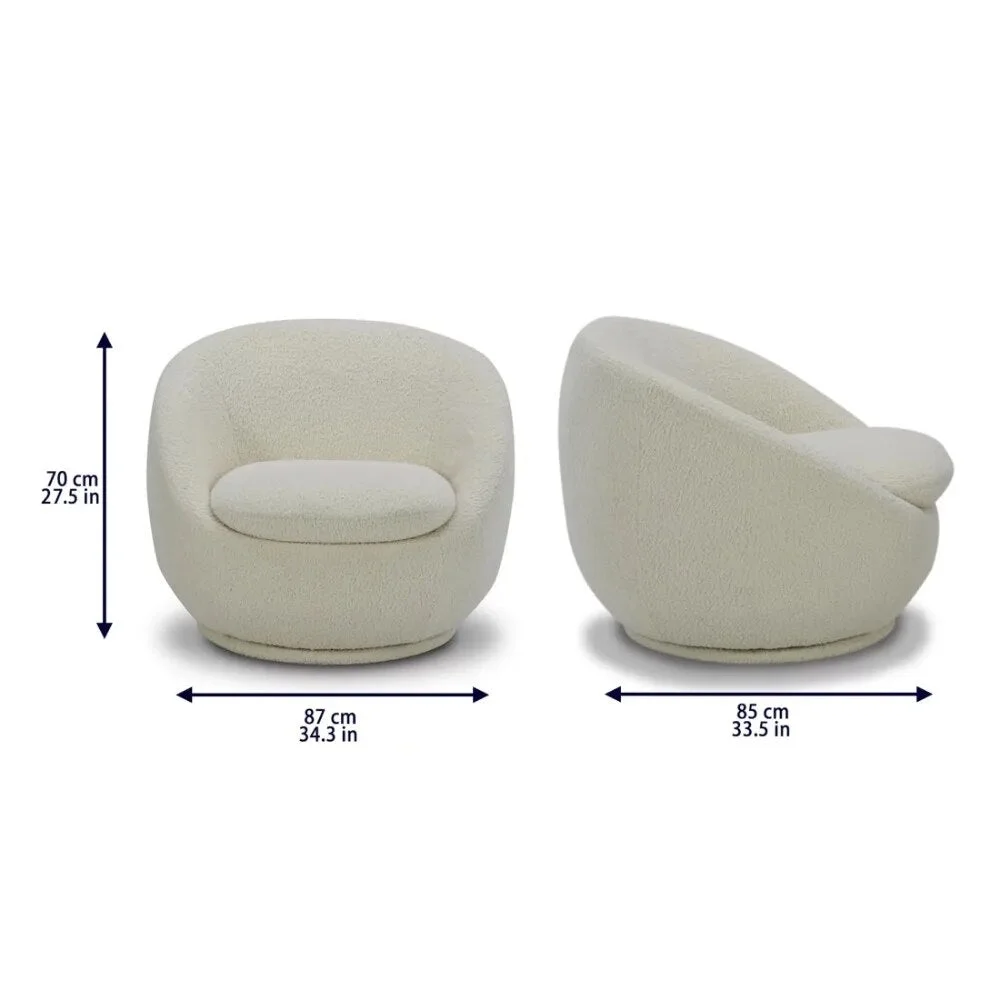 Mira Swivel Chair, Cream furniture  chairs living room  chairs for bedroom