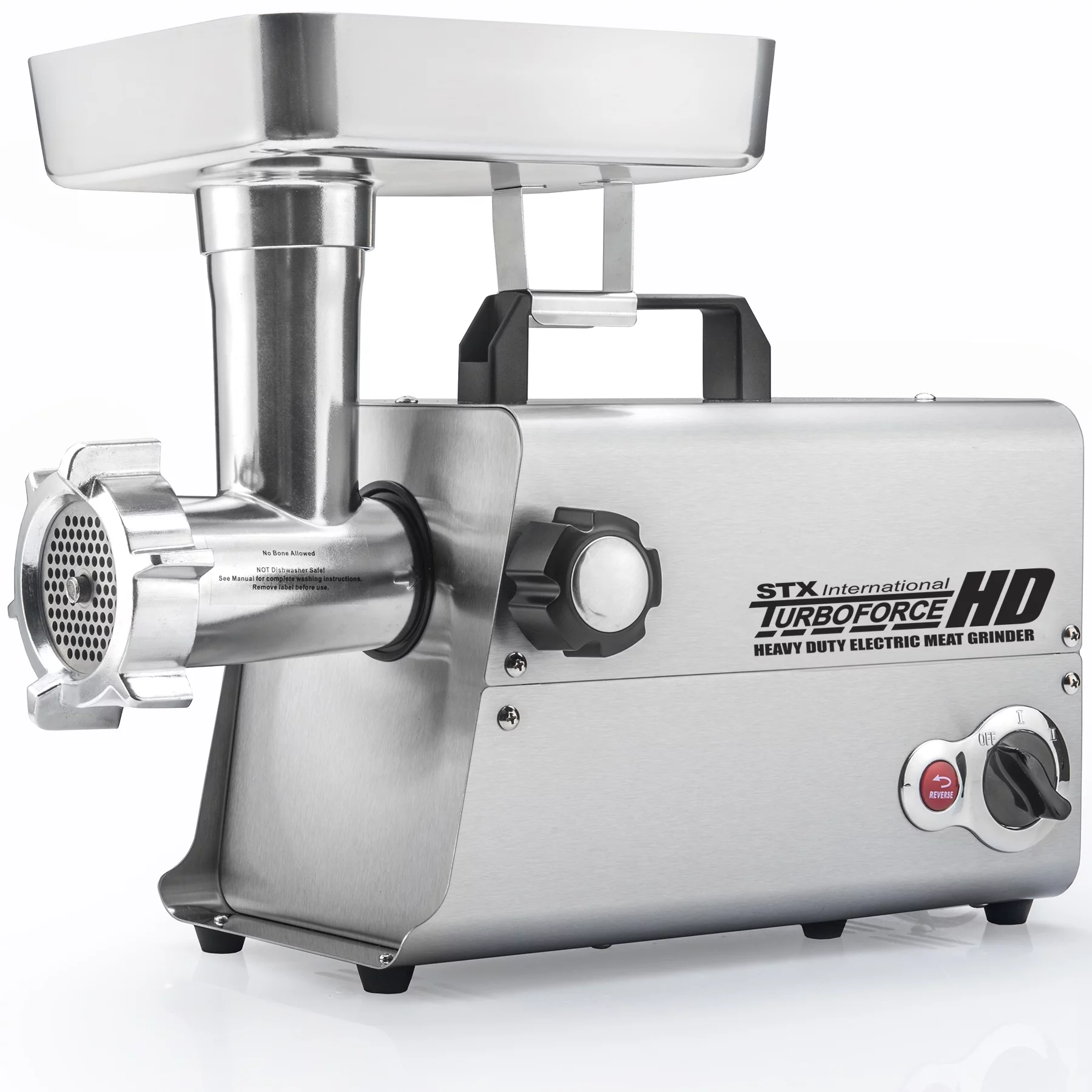 STX International Turboforce 3500-TFHD Heavy Duty Electric Meat Grinder with 4 Grinding Plates • 3 S/S Blades • Sausage Stuffer • Kubbe • 3 Lb. High