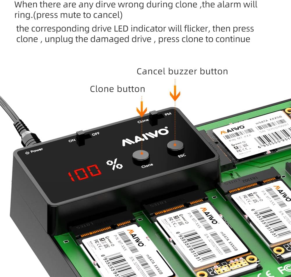 MAIWO K3016S 2 Bay m.2 SATA Docking Station, Tool-Free Type C to SATA SSD External Hard Drive Enclosure for B + M Key