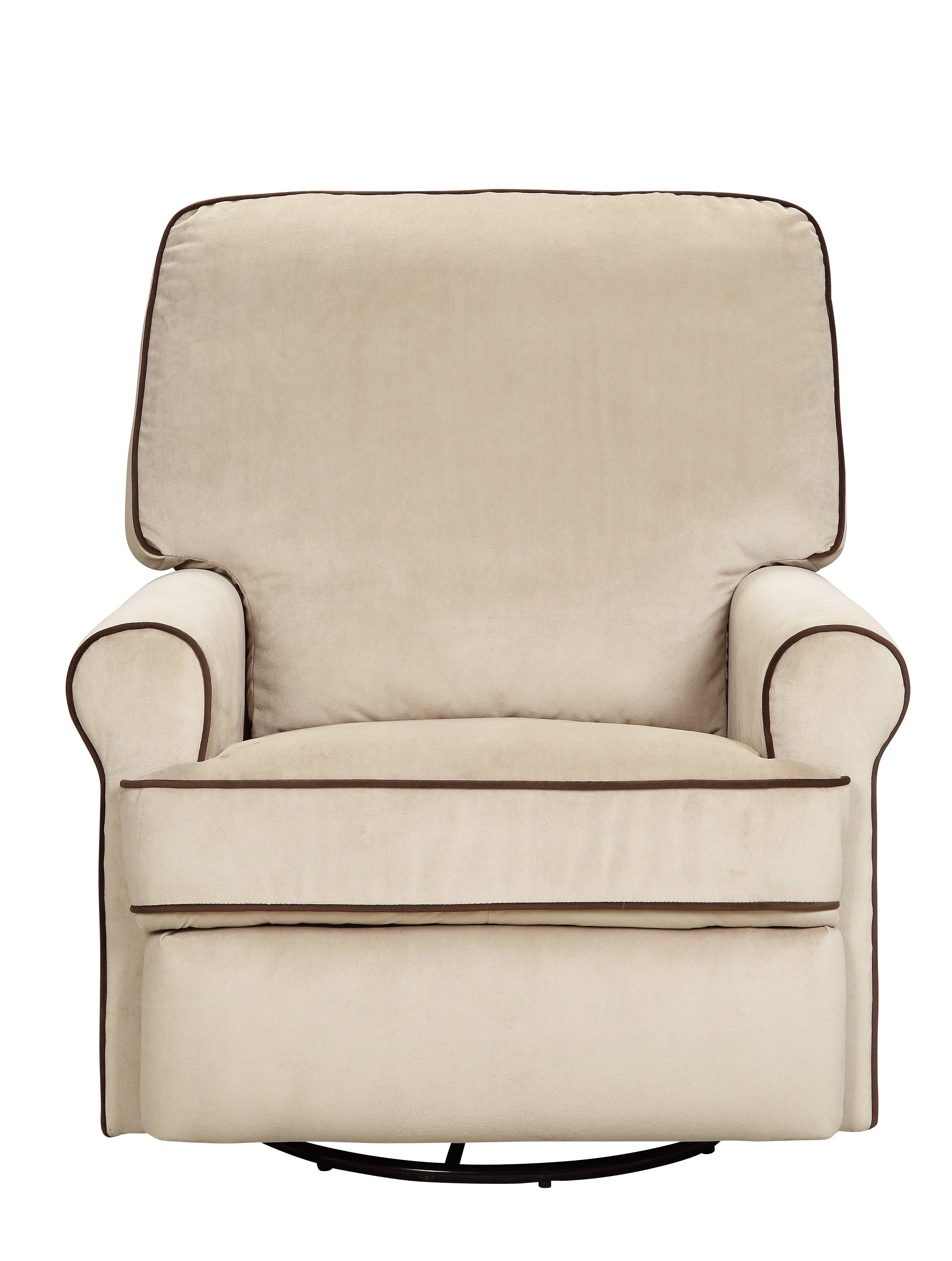 PRI Birch Hill Fabric Swivel Glider Recliner, Tan