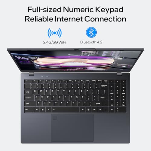 15.6-inch Windows 11 Laptop, 16GB RAM, 512GB SSD, FHD IPS Display Laptop Computer, Intel N5095 Quad Core, 2.4/5G WiFi, BT4.2 Backlit and Fingerprint