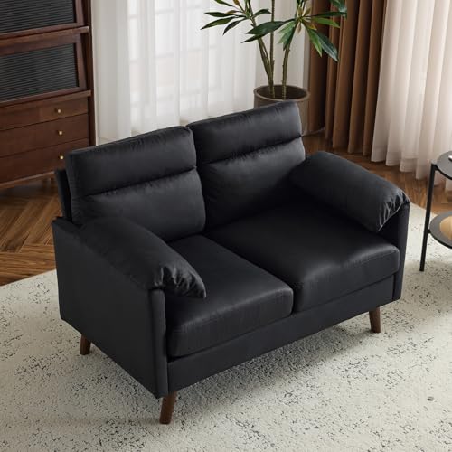 Karl home Mini Loveseat Sofa Couch, 48.8" Small Loveseat with Suede Nap Upholstery for Living Room, Comfy Seating Love Seat for Small Space