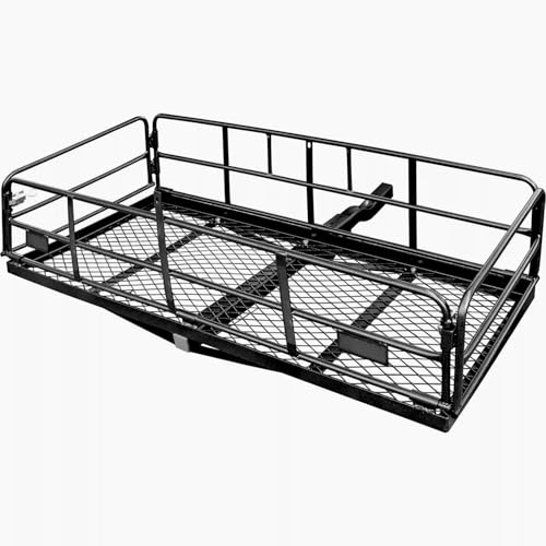 PENSUN Folding Hitch Mount Cargo Carrier, 60" x 24" x 14" Trailer Hitch Cargo Rack &ndash