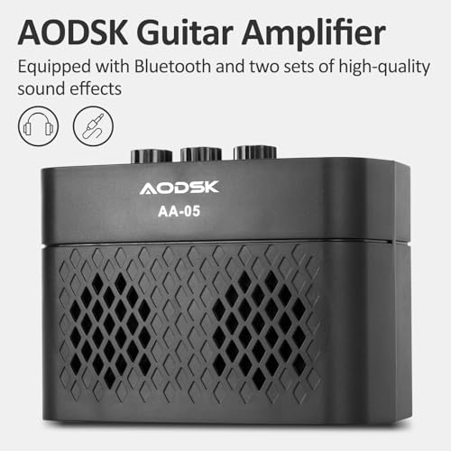 AODSK Electric Guitar with Amp Beginner Kit 39 Inch Solid Body Full Size,All Accessories,Digital Tuner,Six Strings,Four Picks,Tremolo Bar,Strap