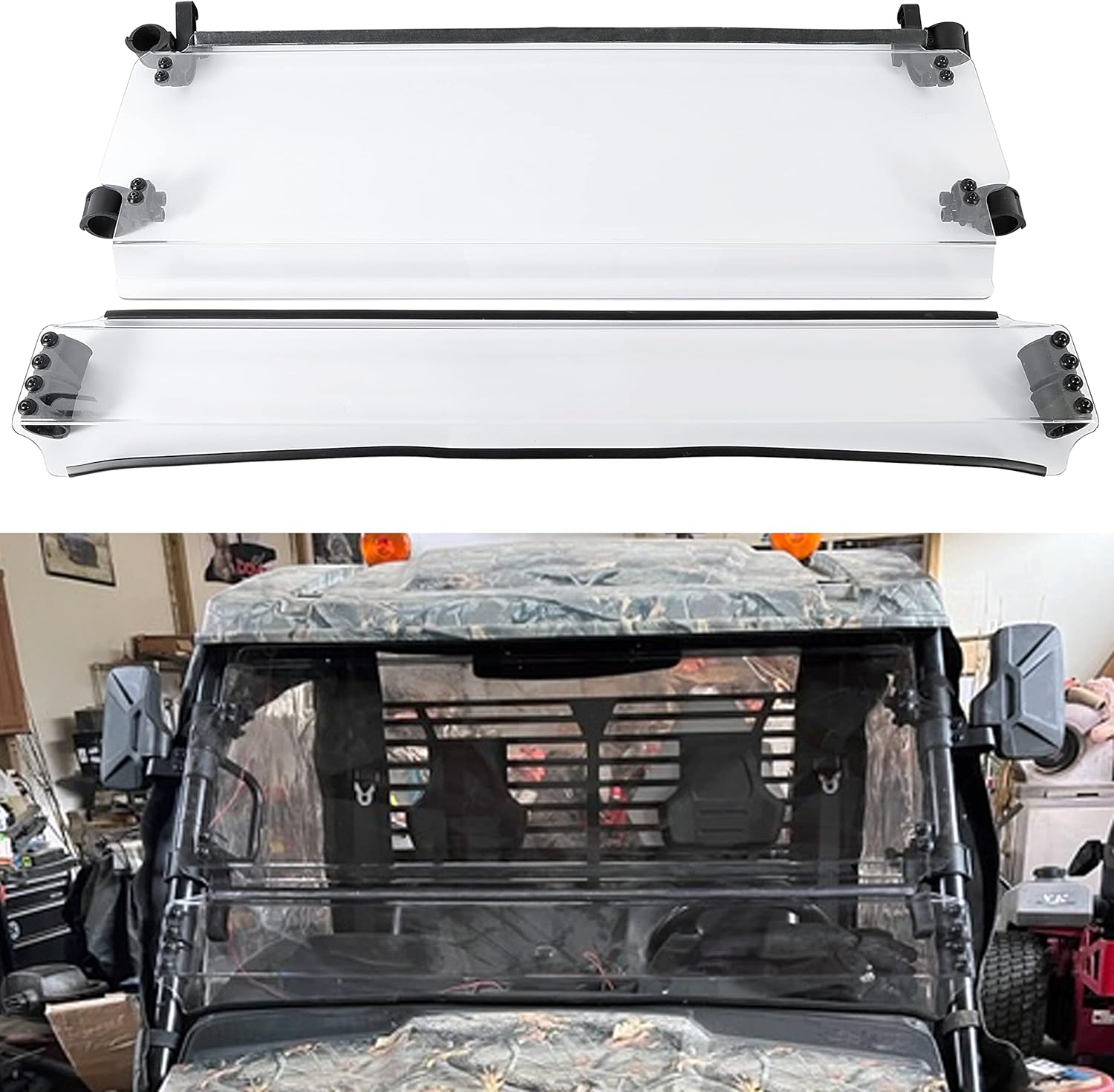 HECASA Full Smoke Windshield Compatible with 2012-2020 John Deere Gator XUV 550/ RSX 850i/ RSX 860