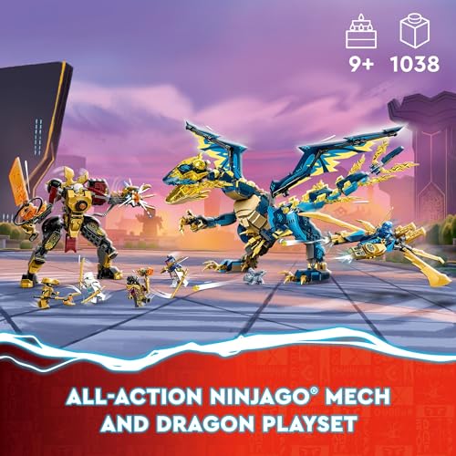 LEGO NINJAGO Elemental Dragon vs. The Empress Mech 71796 Building Toy Set, Features a Dragon, Mech, Ninja Flyer and 6 Minifigures