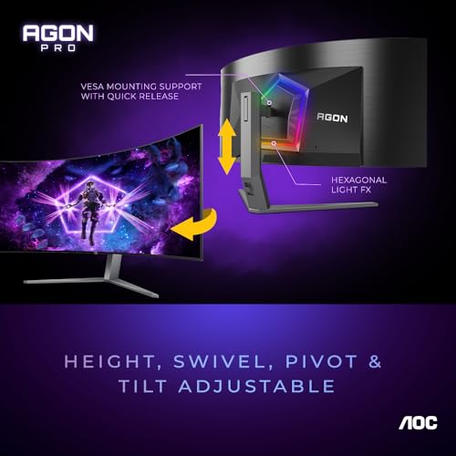 AOC CQ32G4VE 32" Curved Frameless Gaming Monitor 2K QHD, 1500R Curved VA, 180Hz, 0.5ms Response Time, 2X Display Port, 2X HDMI