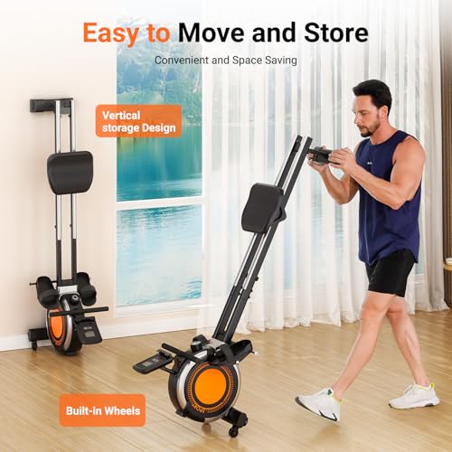 Dripex Rowing Machines for Home Use, Rowing Machine Max 350 LBS, Magnetic Rower with 16 Levels of Workout Resistance, Dual Slide Rail
