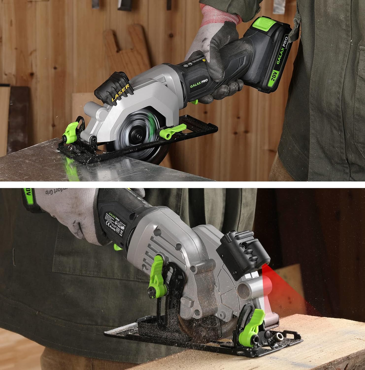 GALAX PRO Reciprocating Saw and Circular Saw Combo Kit with 1pcs 4.0Ah Lithium Battery and One Charger, 7 Saw Blades and Tool Bag
