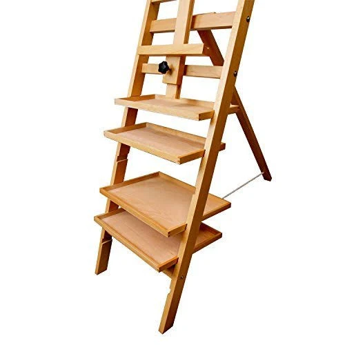 US Art Supply Paint Station Multi-Function Wooden Studio Easel Comes with 4 Removable Shelves 79 Inches Tall