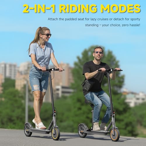 Electric Scooter, Folding E Scooter for Adults with Seat, 350W Motor, 8.5" Tire, 19MPH