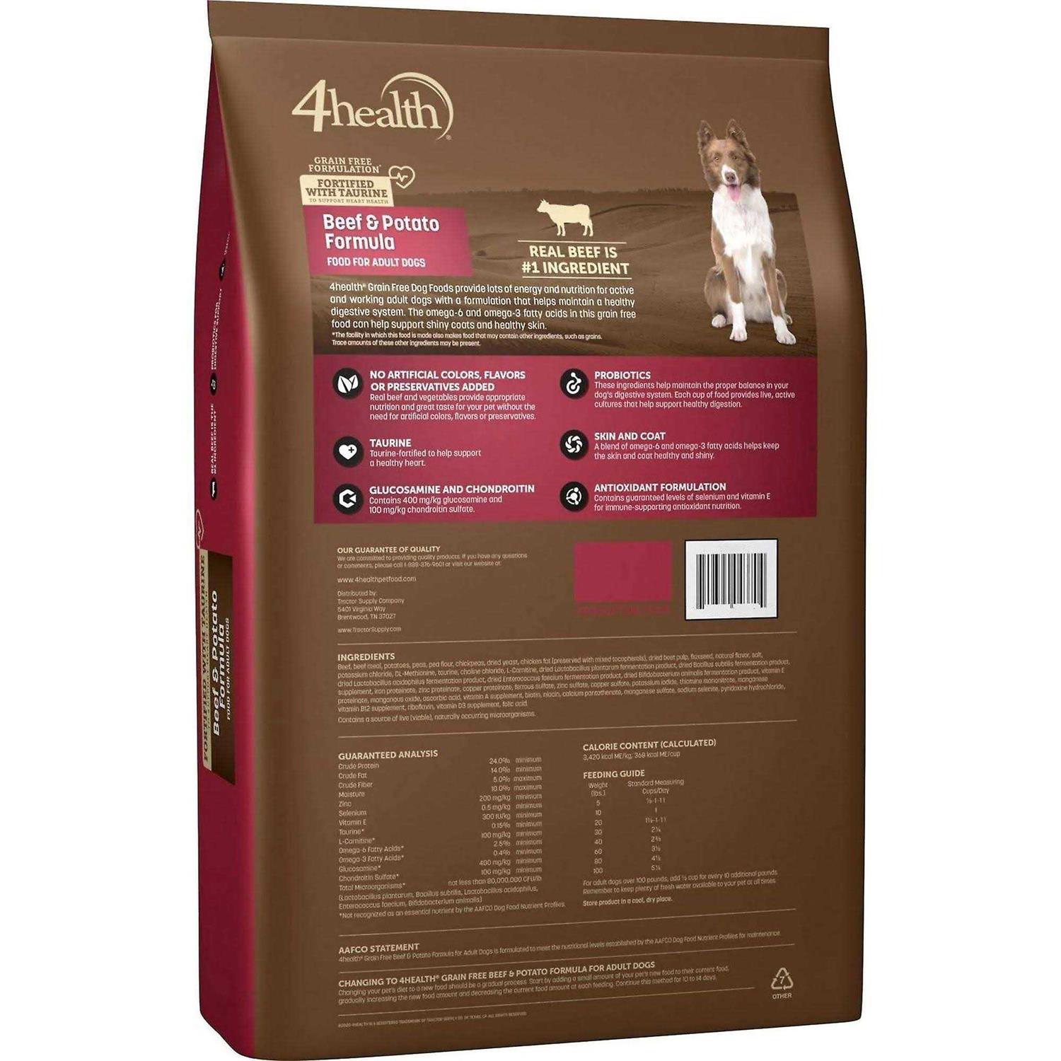 4health Grain Free Formulation Beef and Potato Formula Dry Dog Food - Pet Supplies online store