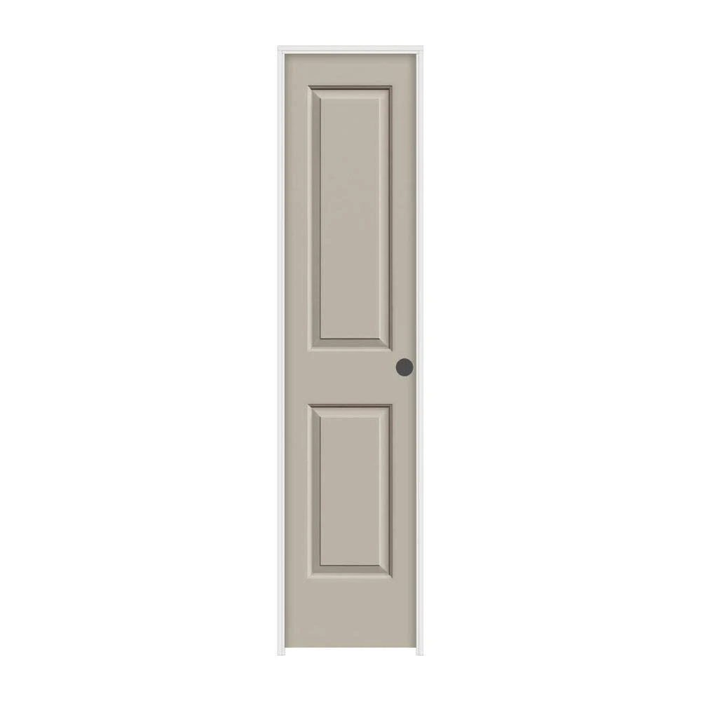JELD-WEN 18 in. x 80 in. Cambridge Desert Sand Left-Hand Smooth Solid Core Molded Composite MDF Single Prehung Interior Door