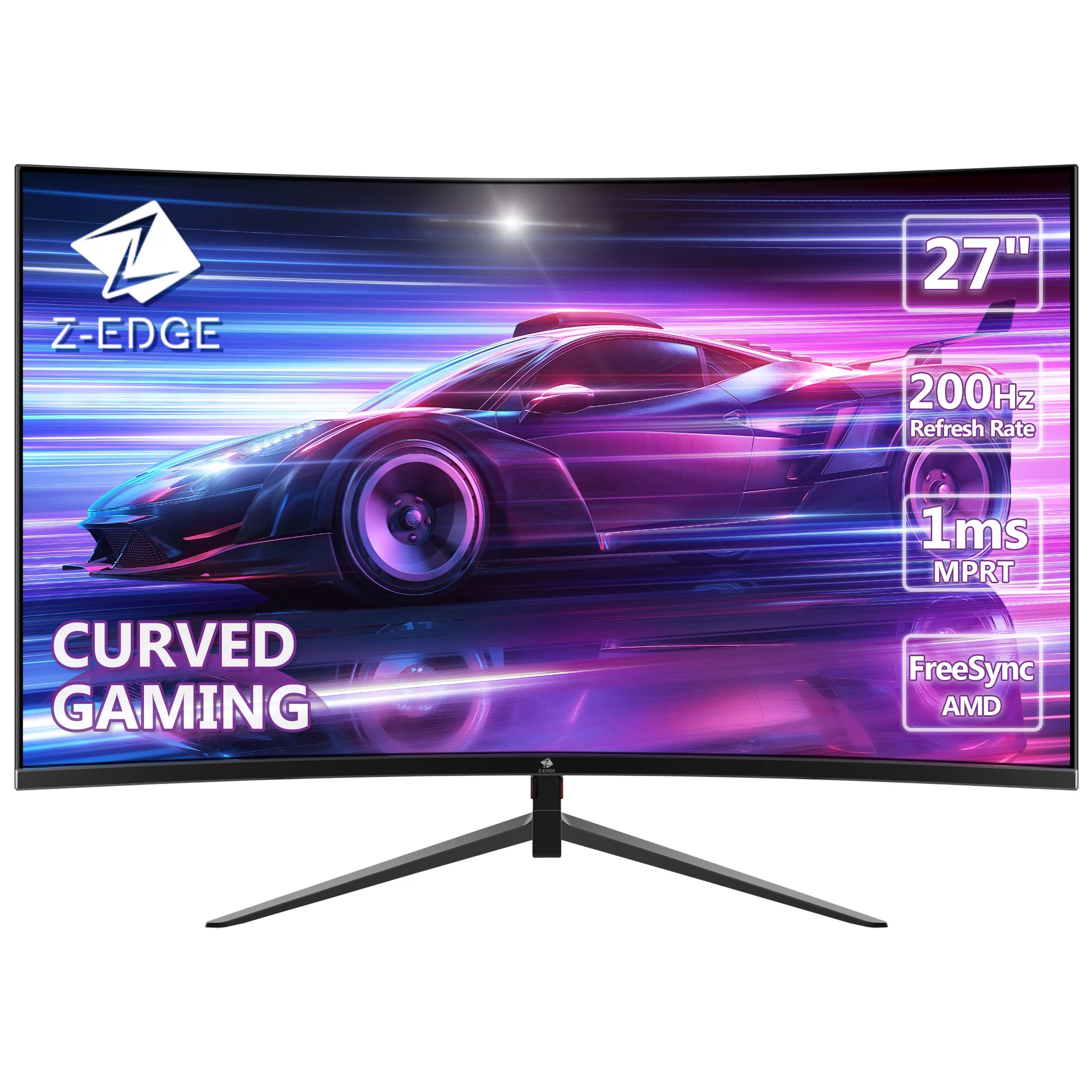 Z-EDGE UG27 27-Inch LED Curved Gaming Monitor 200Hz(DP) 144Hz(HDMI) 1ms Full HD 1920x1080 HDMI DP Port
