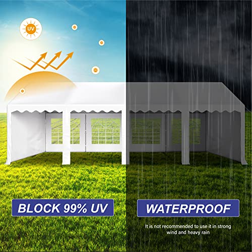 PHI VILLA 20'x16' Outdoor Heavy Duty Party Tent Large Commercial Canopy Wedding Event Shelter with Removable Sidewalls & 3 Storage Bags for Patio