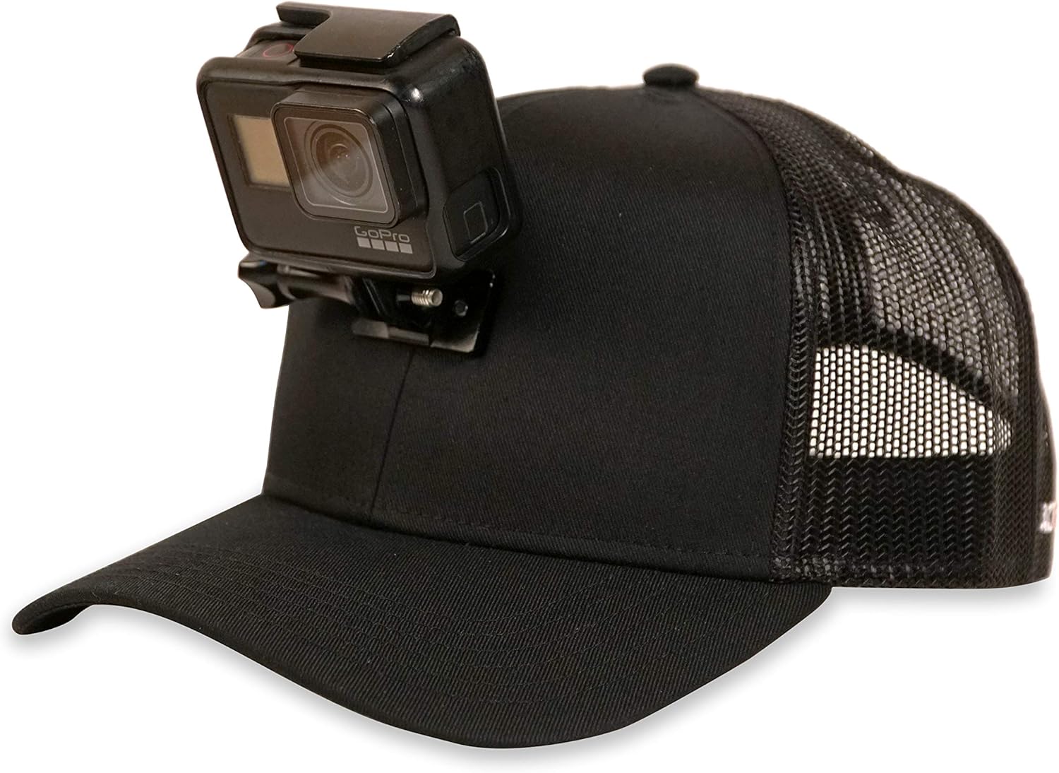 ActionHat® Black Curved Bill - Patented Floating Hat Mount Compatible for GoPro Hero 9/8/7/6/5/4/3 Action Camera