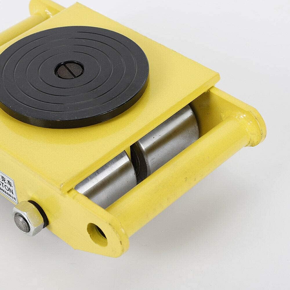 Machine Dolly Skate, 6 Ton 4 Wheel Heavy Duty Machine Dolly Roller Skate, 360-Degree Machinery Roller Mover Cargo Trolley, Rotation Dolly Skate Roller