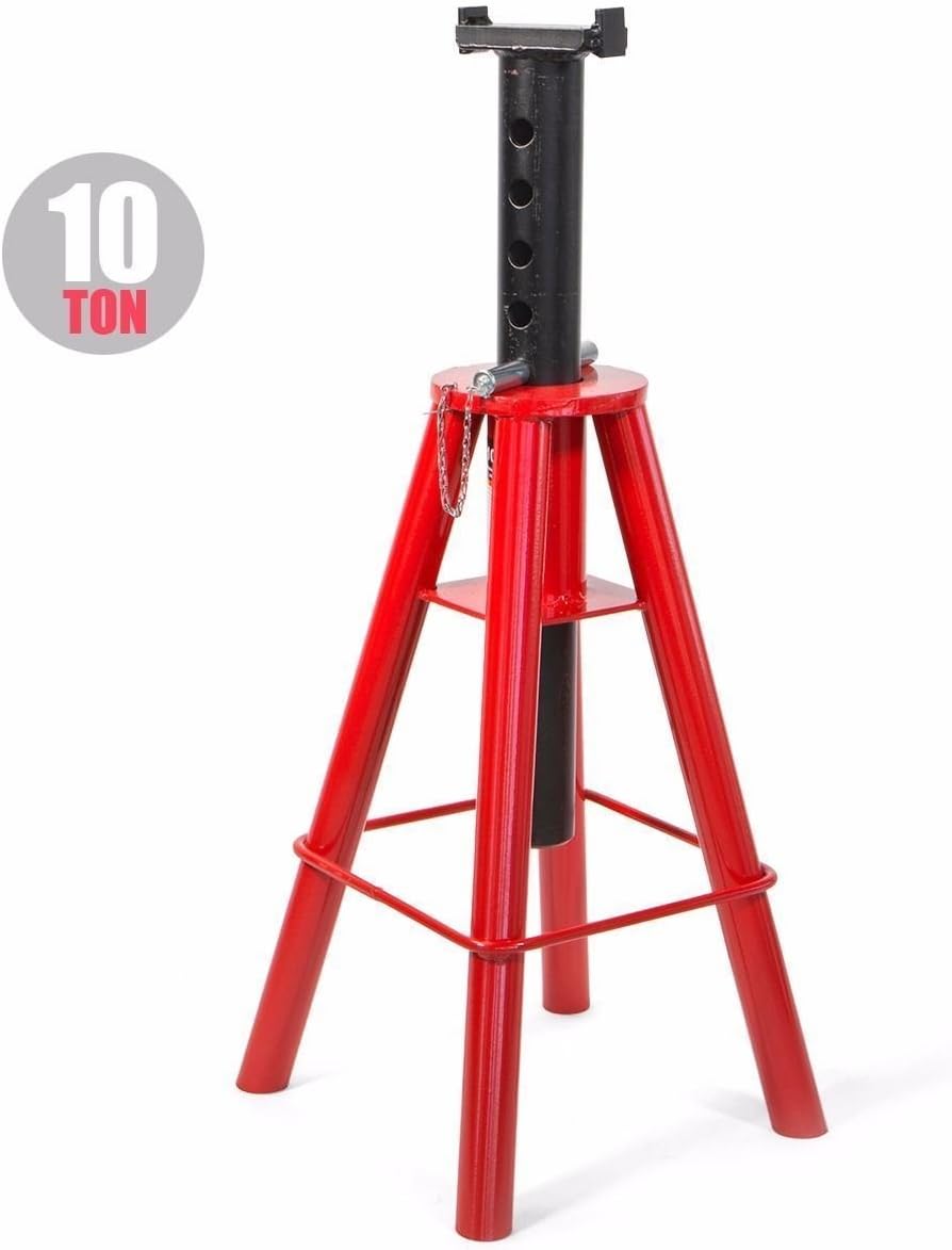 Stark Set of 2PCS 10-Ton High Jack Stand Pin Type Stand 10-Ton (20,000 lb) Capacity 18-1/2" to 30" Adjustable Height