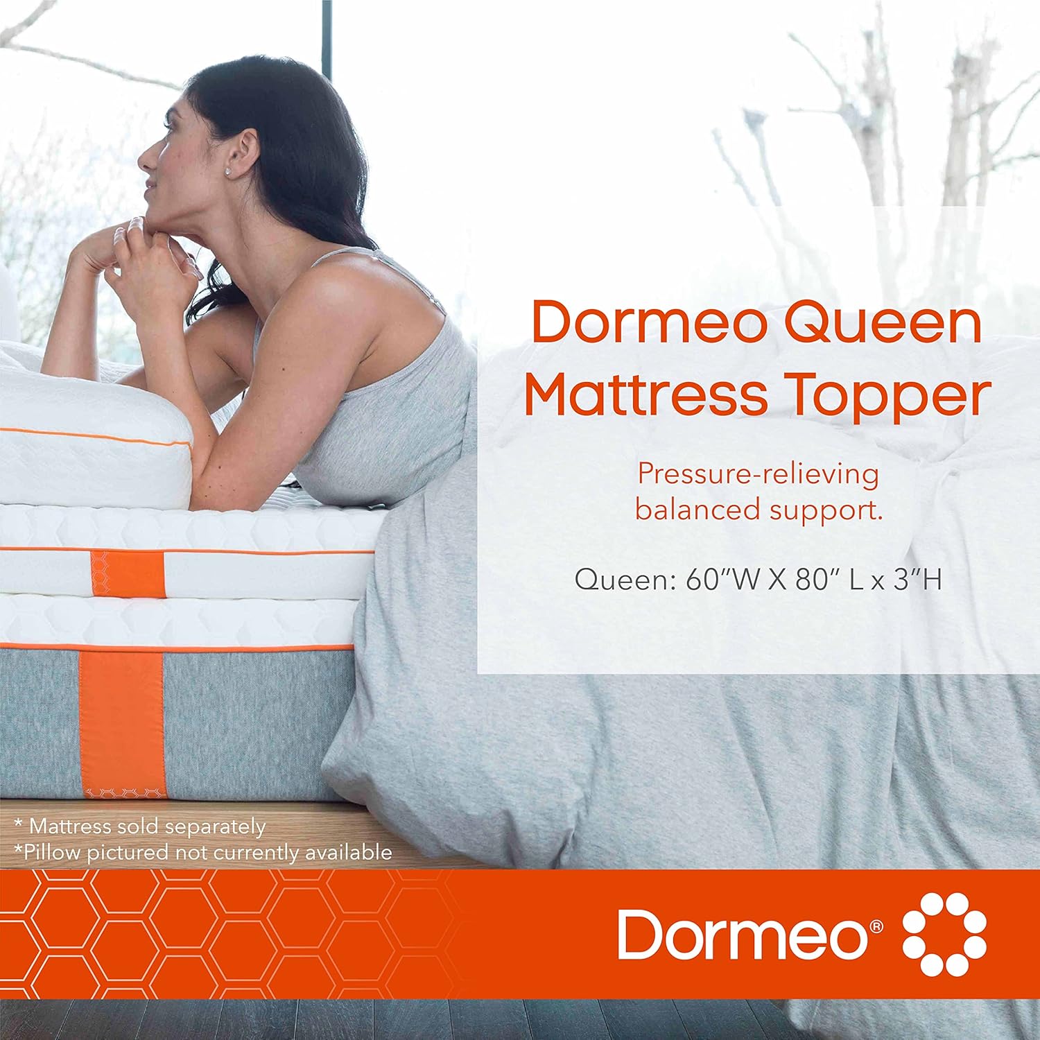 Dormeo Queen Size Mattress Topper and Premium Waterproof Mattress Protector Bundle