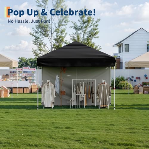 10x20 Pop Up Canopy - Easy Up Camping Tent with One Roller Bag, 3 Adjustable Height, 4 Weight Bags for Deck, Garden, Sports, Beach, Party - White