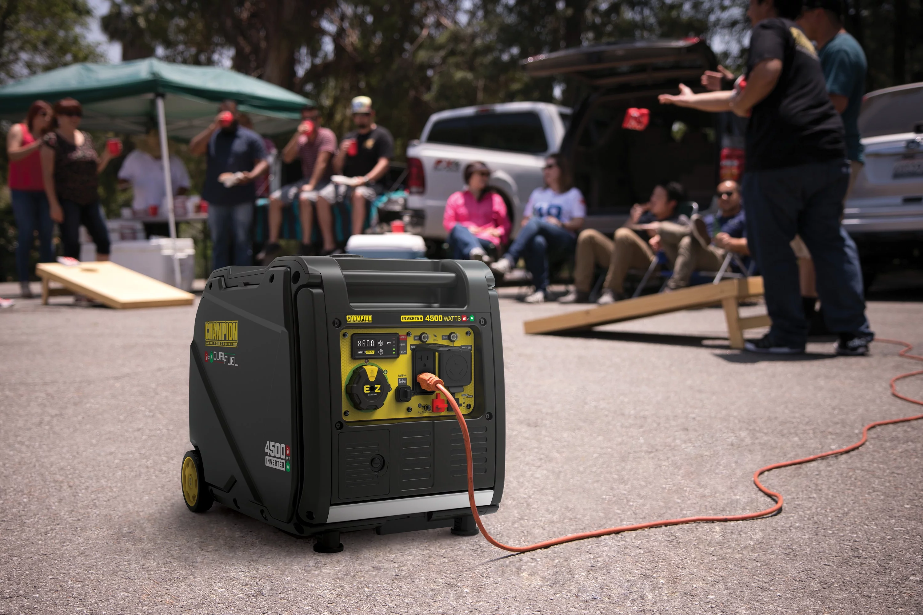 Champion 4500-Watt Portable Dual Fuel Inverter Generator with Quiet Technology, Electric Start